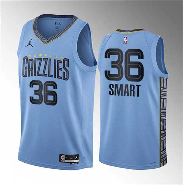 Men%27s Memphis Grizzlies #36 Marcus Smart Blue 2023 Draft Statement Edition Stitched Basketball Jersey->memphis grizzlies->NBA Jersey